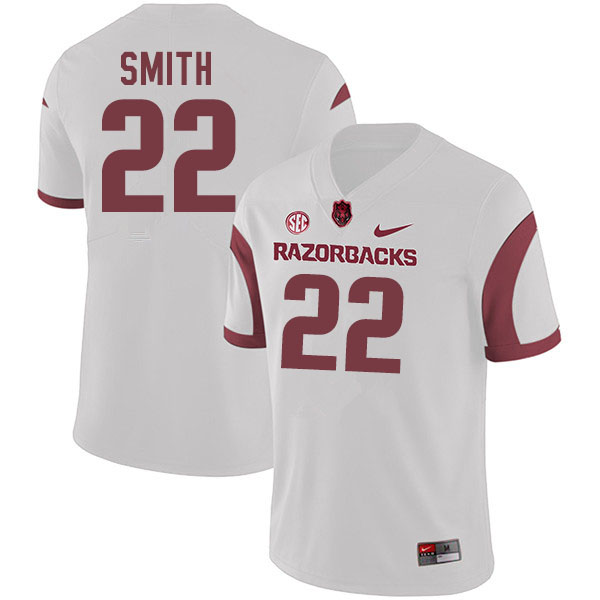 Men #22 Trelon Smith Arkansas Razorbacks College Football Jerseys Sale-White
